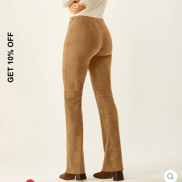 Shari’s place palm beach genuine Italian suede boot cut elastic waist pants - Picture 3 of 8